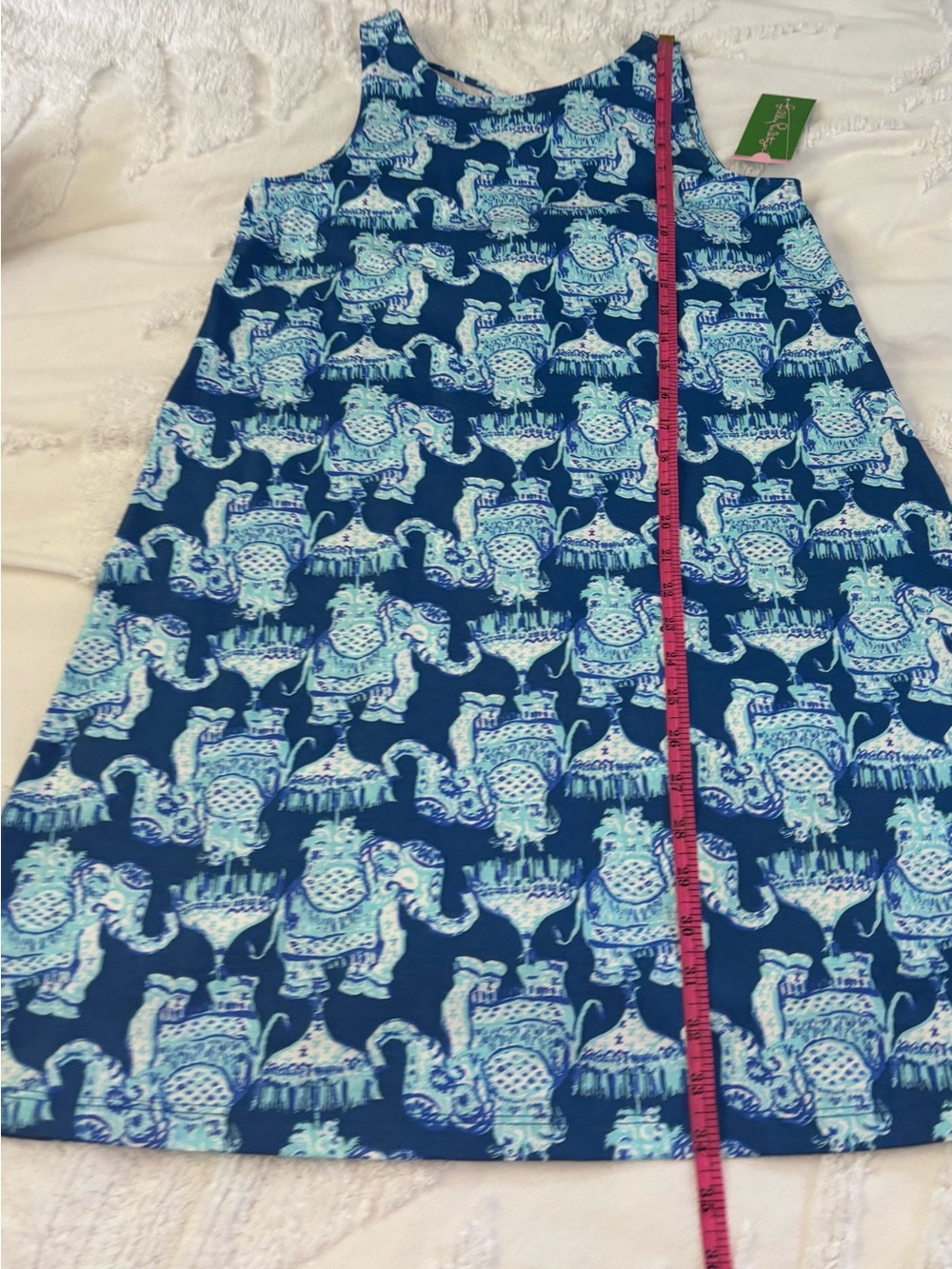Lilly Pulitzer Blue and Light Blue Printed Elephant Cotton Dress 🐘❤️ - Picture 12 of 16